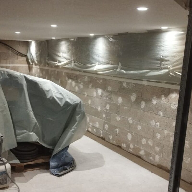 Infiltration d'eau sous-sol - Solution : Cuvelage et Drainage 4